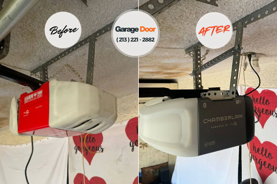 Before and after: garage door repair Moorestown-Lenola, NJ